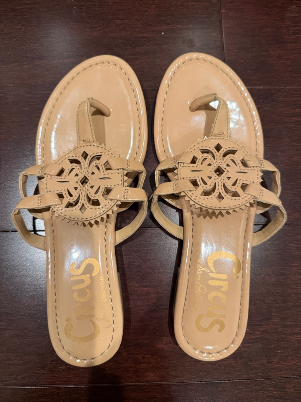 Circus by Sam Edelman Tan Laser-Cut Toe-Ring Sandals